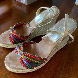 Cole Haan macrame wedge sandals